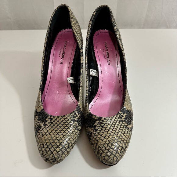 Isaac Mizrahi Womens Brown Snake Print High Heels Size 7.5 - Picture 7 of 8